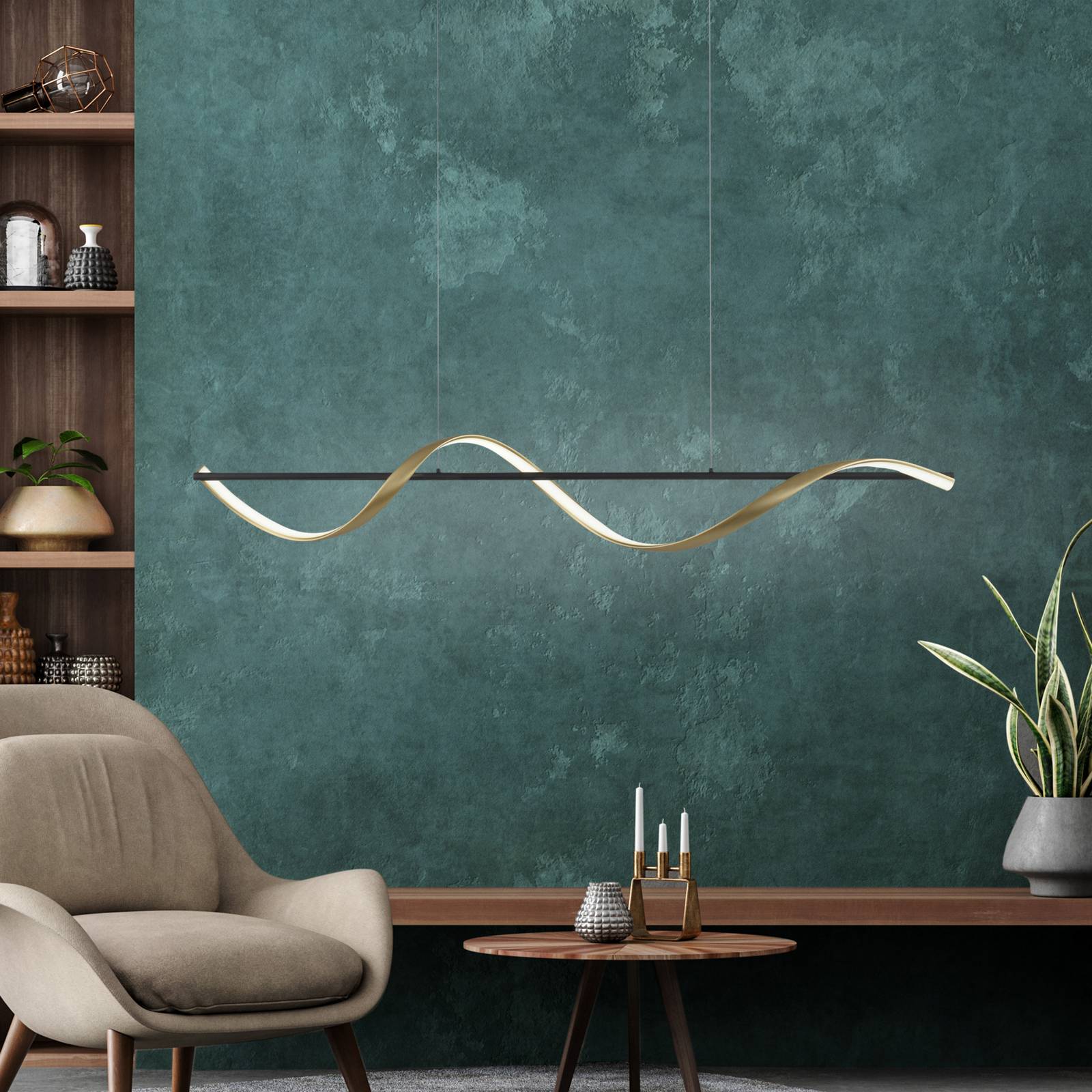 Q-Smart-Home Smart Pendant Light Q-Swing, dimmable, Black, Living / Dining Room, Aluminium, Modern