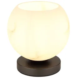 Tischlampe Tischleuchte Wohnzimmerlampe Marmoroptik Schwarz Metall Glas D 20 cm