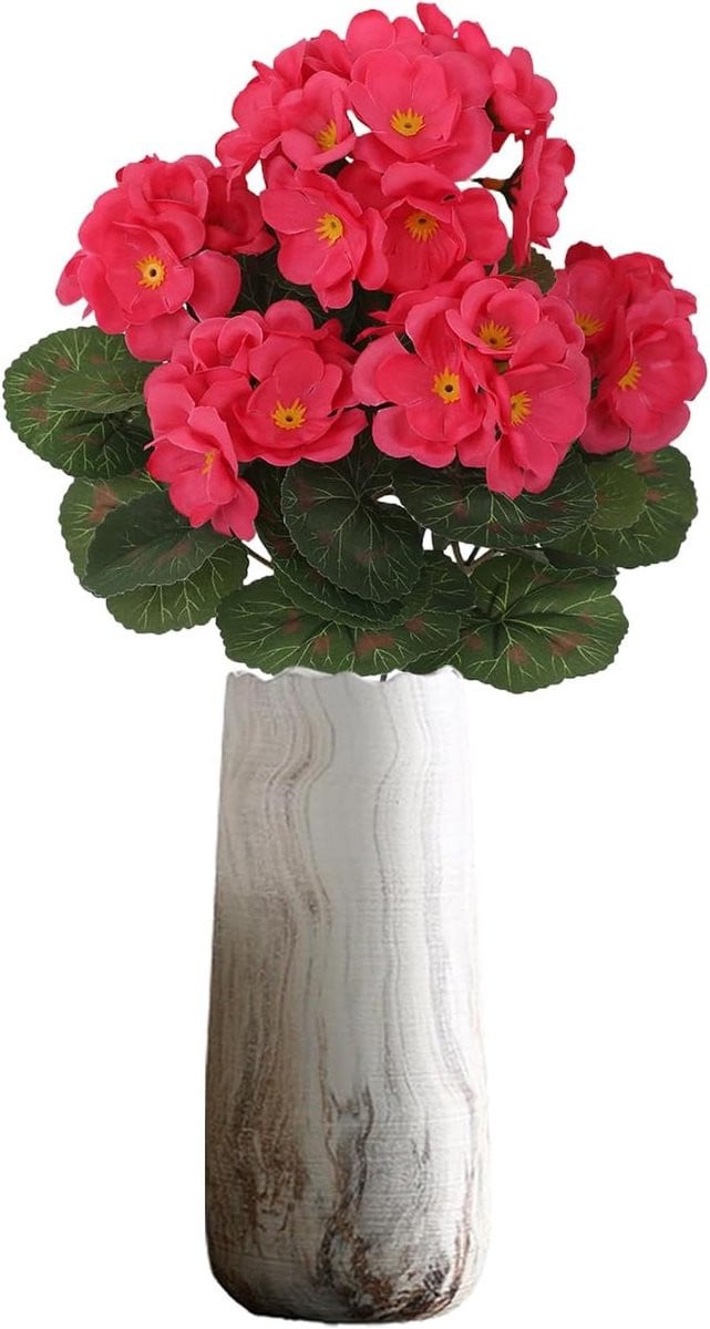 Realistische kunstbloemen decoratie - Rode nep geranium - 36 x 20 cm