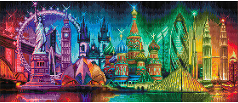 Diamond Painting "Weltreise", 70 x 30 cm