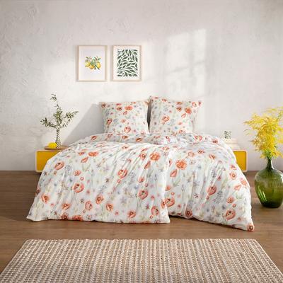 Bettwäsche ESTELLA "Elysia", rot (mohn), B/L: 135cm x 200cm, Batist, B/L: 80cm x 80cm, 2 Stk., Batist, Obermaterial: 100% Baumwolle, Bettwäsche, Bettwäsche