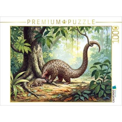 CALVENDO Puzzle Pangolin Schuppentier - im Stil alter Gemälde | 1000 Teile Lege-Größe 64x48cm Foto-Puzzle für glückliche Stunden