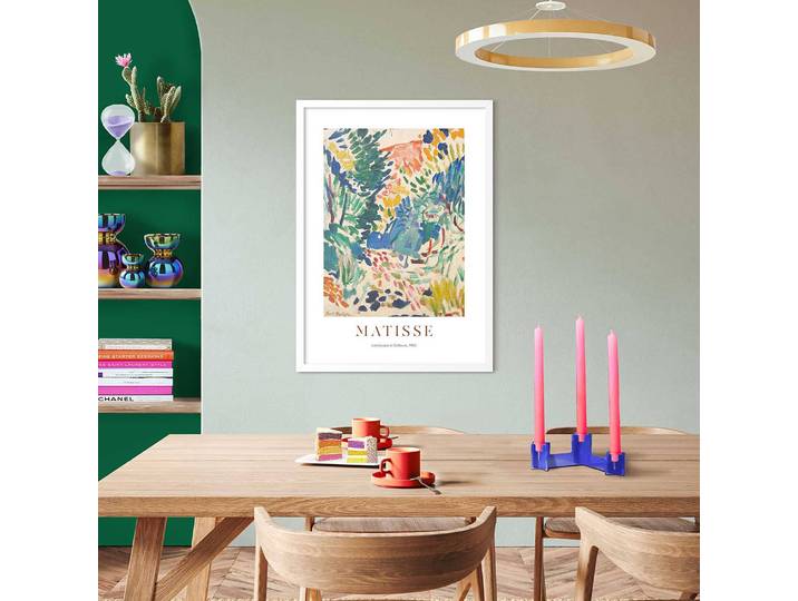 Tableau déco encadré Matisse Landscape Impression dans cadre en bois, enduit Multicolore/Multicolore 50 x 70 x 2cm