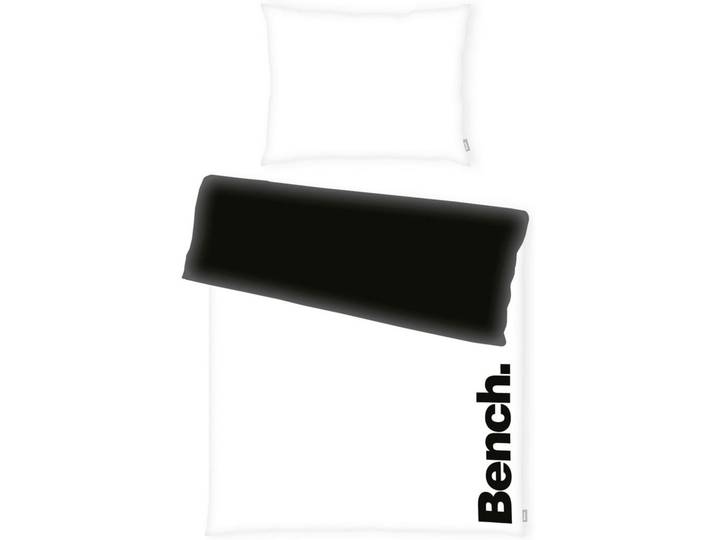 Bench Bettwäsche, Schwarz, Weiß, Schriftzug, 140x200 cm, Oeko-Tex® Made IN Green, atmungsaktiv, hautfreundlich, Heimtextilien, Bettwäsche & Leintücher, Bettwäsche, Renforcé-Bettwäsche