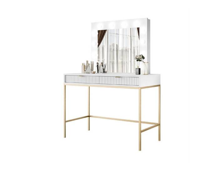 Lookway Konsolentisch mit Spiegel CORTADO GOLD T104, 104x50x143 cm