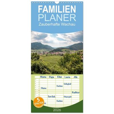 Familienplaner 2026 - Zauberhafte Wachau mit 5 Spalten (Wandkalender, 21 x 45 cm) CALVENDO