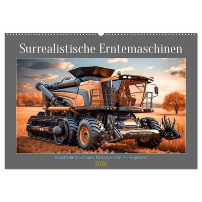 Surrealistische Erntemaschinen (Wandkalender 2026 DIN A2 quer), CALVENDO Monatskalender