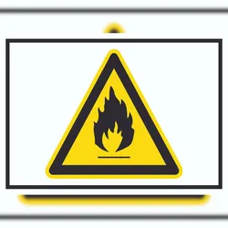 HB-Druck Vorsicht Feuergefährliche Stoffe Symbol Schild A6 (105x148mm)