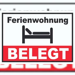 HB-Druck Ferienwohnung BELEGT Schild Pension Motel Hotel Zimmer Frei A4 (210x297mm)