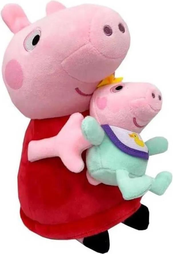 Bandai Peppa Pig met knuffelbeer Teddy, roze, one size