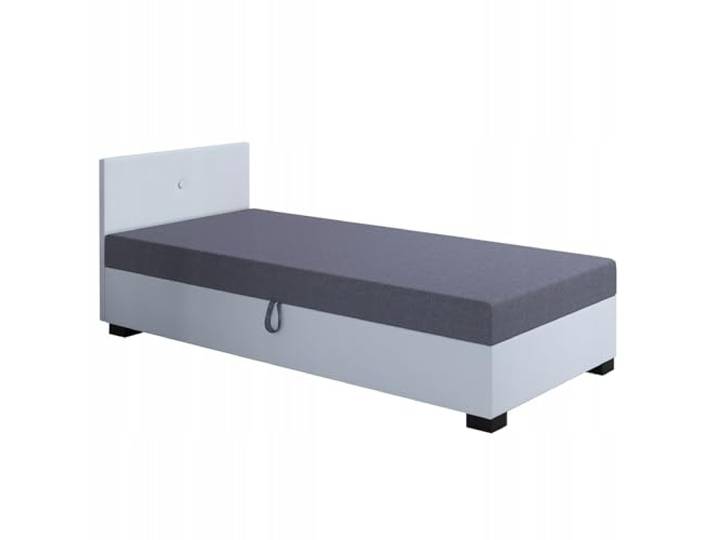 TAPCZANY24 - Boxspringbett Lola 90x200 cm mit Schaumstoff Matratze Bett mit Matratze, Polsterbett mit Bettkasten, Gepolstertes Einzel Bett, Schlafsofa - Weiß mit Grau