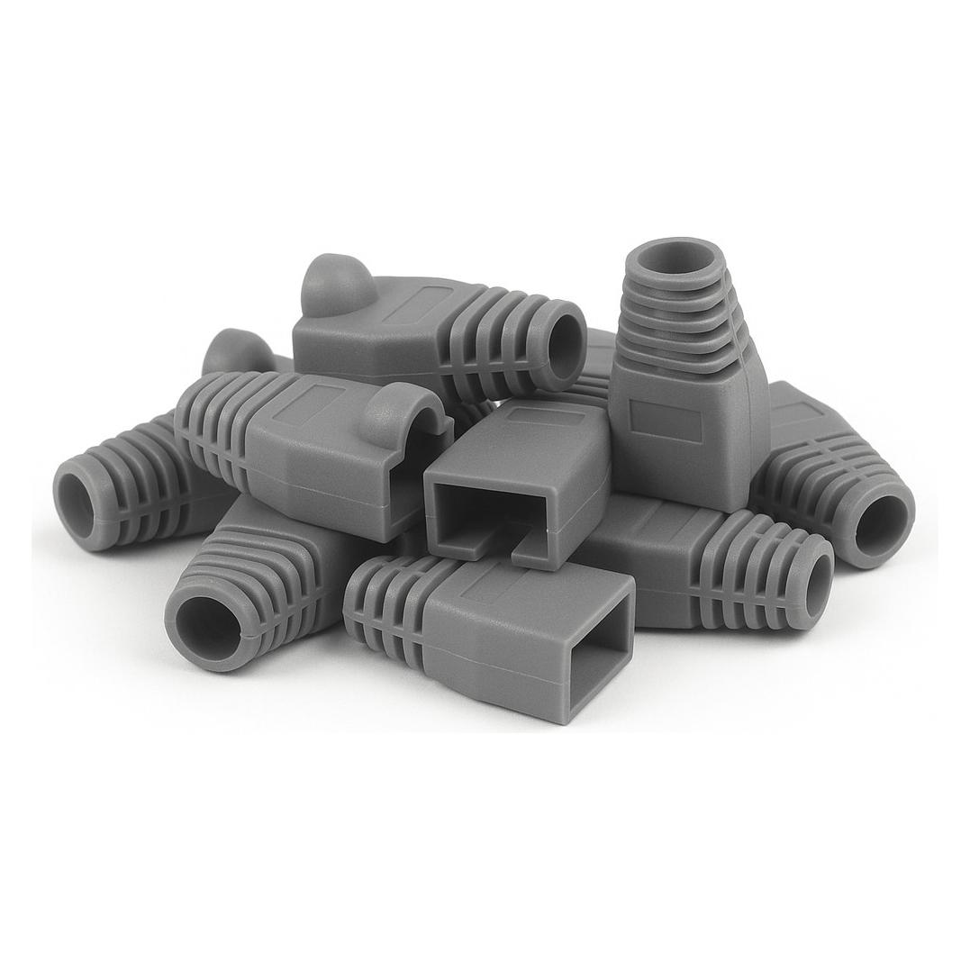 Danicom RJ45 Tule Grau - 10 Stück (DC-RJ45-BOOT-GREY-10PCE)