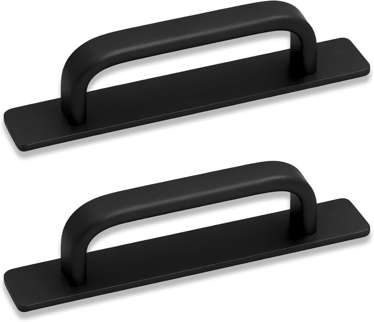 Set van zwarte zelfklevende schuifdeurgrepen voor kastdeuren en meubels met een hartafstand van 180mm