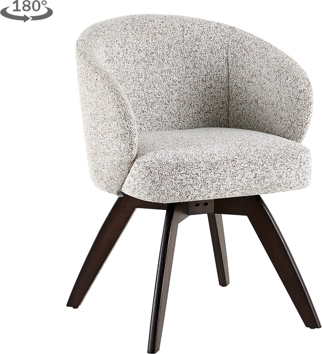 Tower Living Brescia fauteuil draaibaar Espresso- Puente 06 beige wit