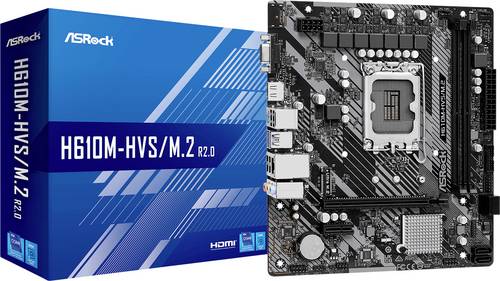 ASRock H610M-HVS Mainboard Formfaktor (Details) Micro-ATX Mainboard-Chipsatz Intel H610