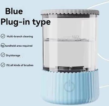 Uplift Treasures 3 In 1 Electric Makeup Brush Cleaner blue