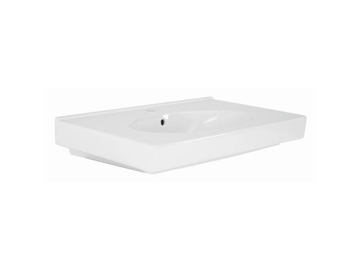 Xora Waschbecken, Weiss, Keramik, 80x7x48 cm, Badezimmer, Waschbecken & Armaturen, Waschtische