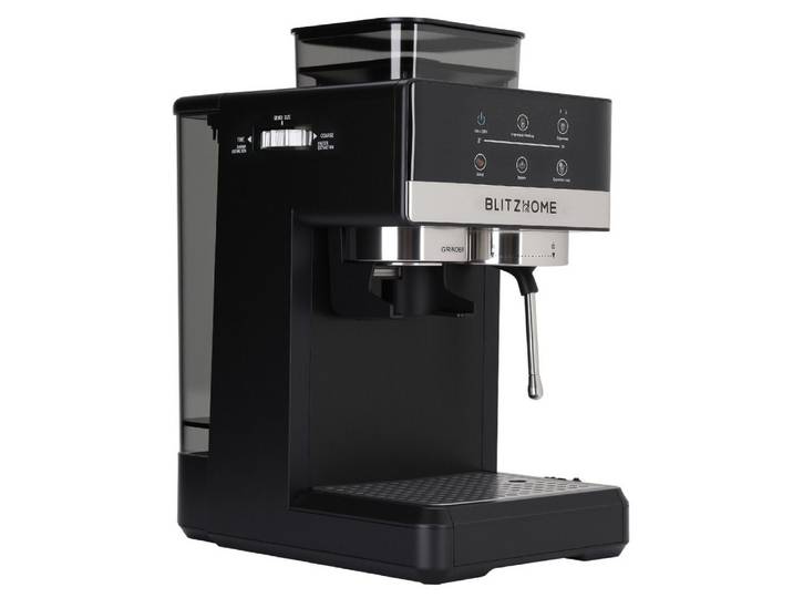 BLiTZWOLF Espressomaschine, 1.8l Kaffeekanne, Siebträger 58, Siebträger-Espressomaschine mit Kegelmahlwerk und Dampfdüse