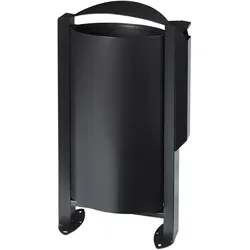 ARKEA Mülleimer Rossignol 60 L mit Ascher 3 L mangangrau Korrosions- und UV-beständiger Stahl mit Pulverbeschichtung