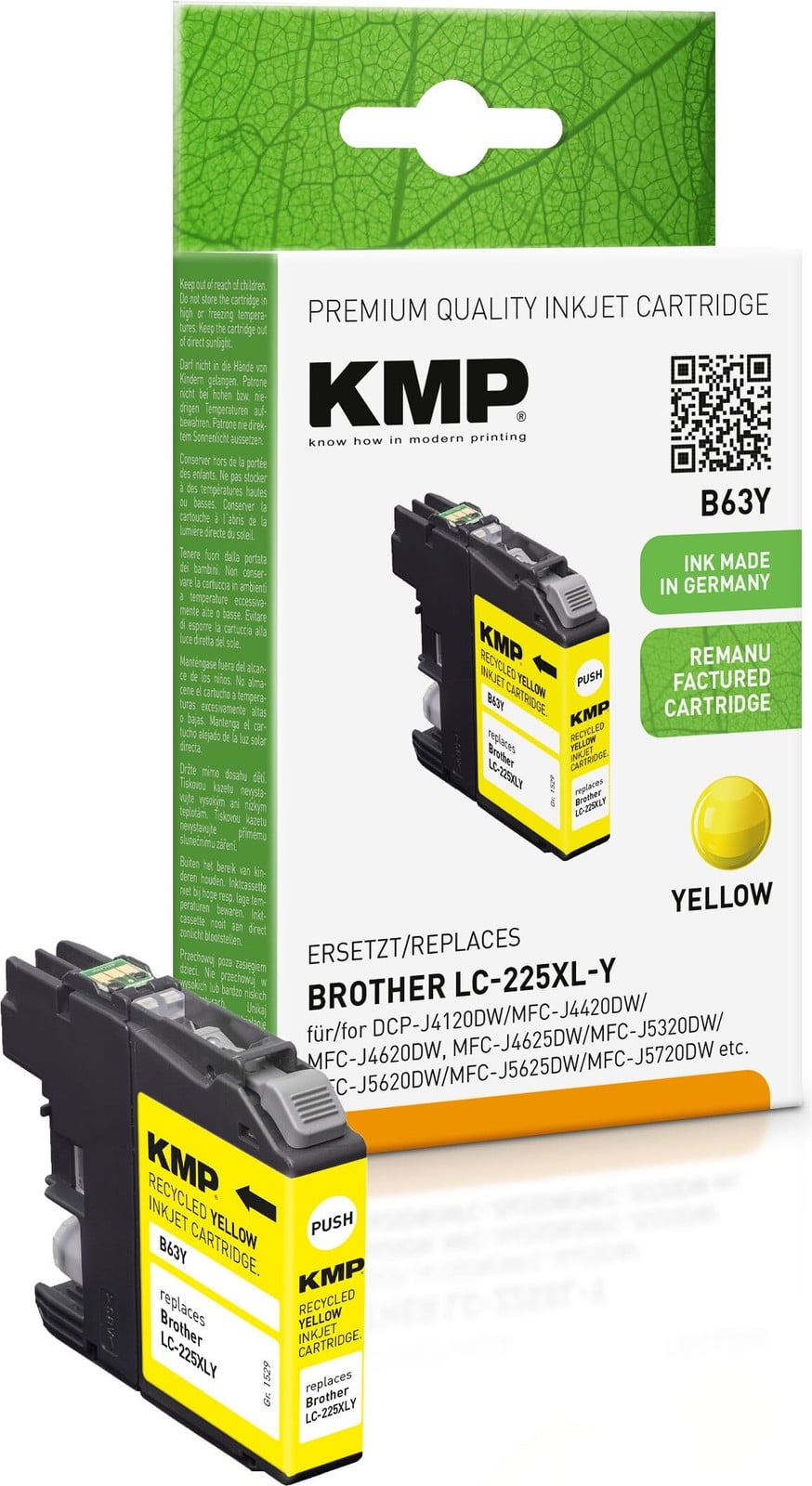 KMP Patrone Brother LC-225XLY 1200 S. Geel Remanufactured