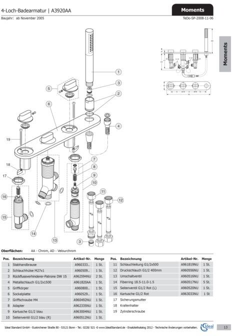 Ideal Standard Zst., G1/2, links A960520NU