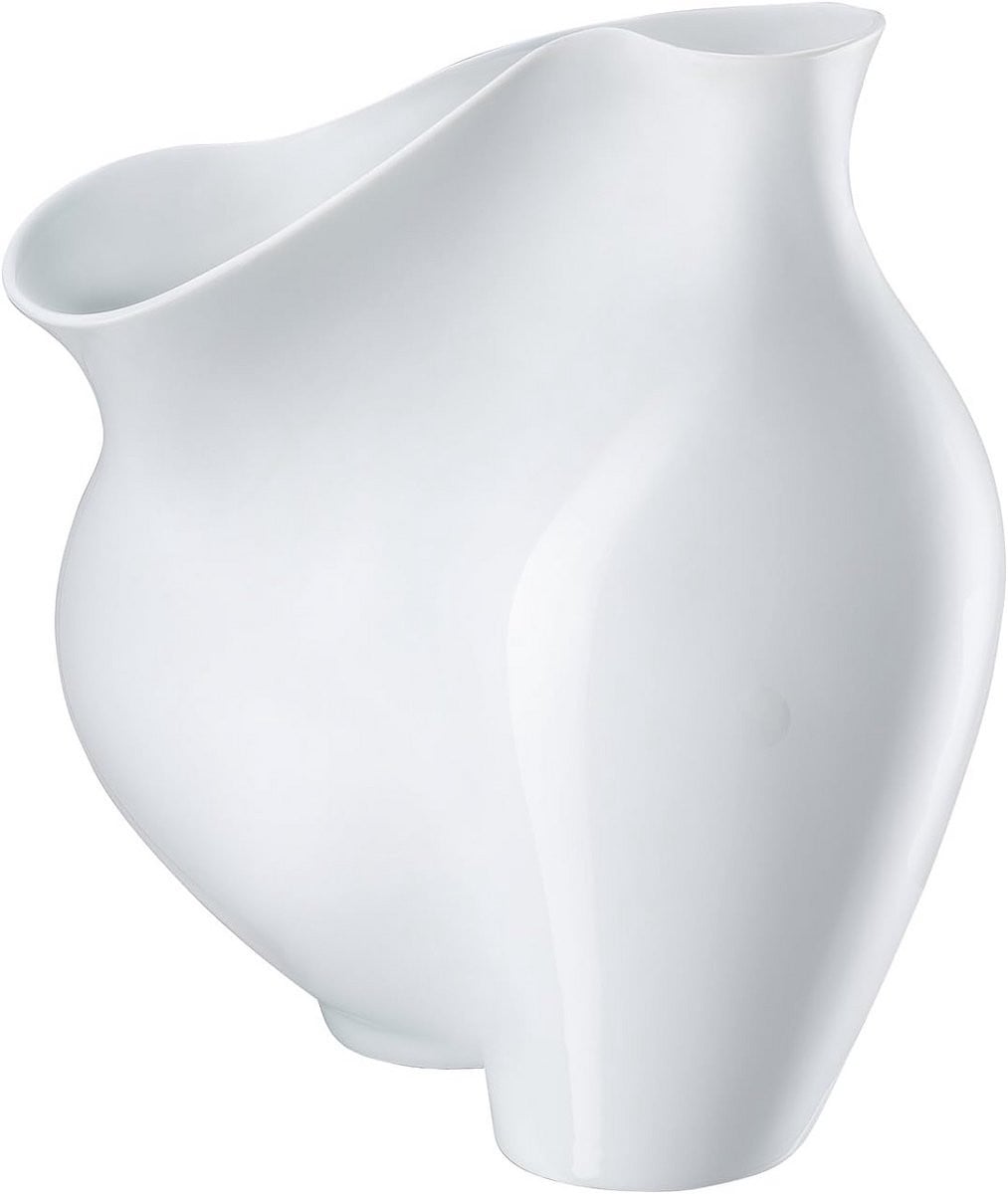 Moderne porseleinen vaas glanzend wit, Hoogte: 26 cm