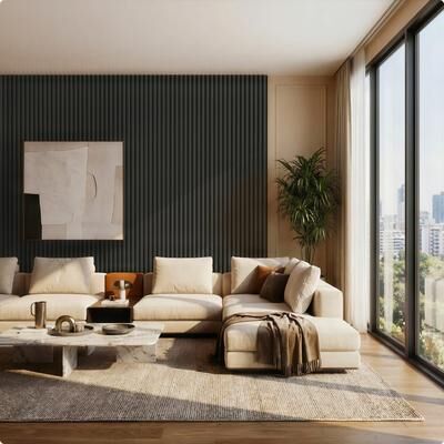 "Hochwertiges 47 "" x 24 "" Contour Round 3D Acoustic Wall Panels,Sound Absorbing for Interior Wall Decor (4-Pack/31 Sq. Ft.)"