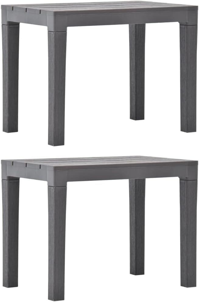 vidaXL 2er-Set Gartenbänke aus Kunststoff, moccafarben, witterungsbeständig, für Terrasse und Garten