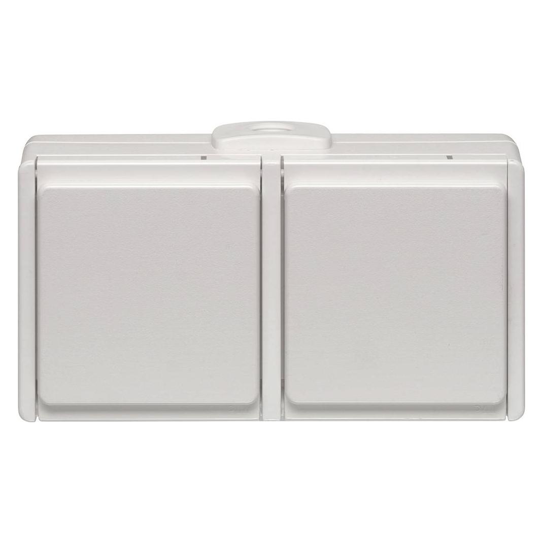 N&L Elektrotechnik N & L 28220 Doppelsteckdose Komplett Aufputzdose Hellgrau (28220)