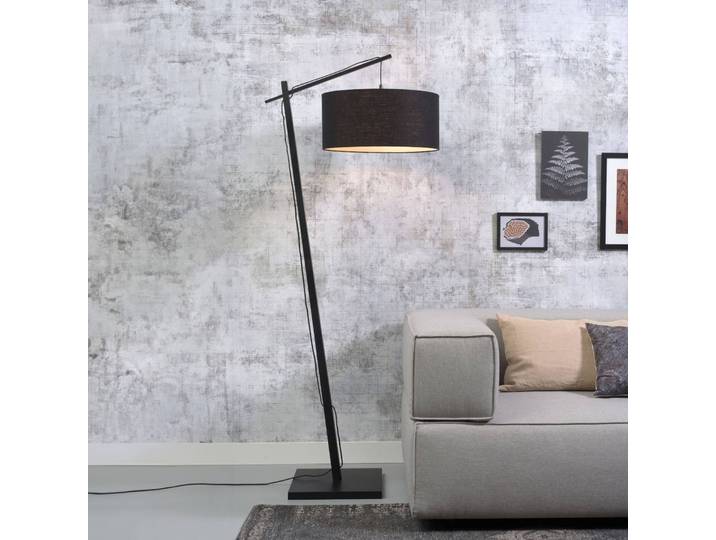 Good & Mojo Bogenlampe Andes, schwarz, für Wohn- / Esszimmer, Bambus, Stehlampe