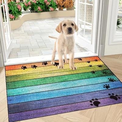 Inspired Finds Cat Paw Print Absorbent Doormat Non Slip Washable Kitchen Entrance Rug bold Paw Statement 15.75x23.62in