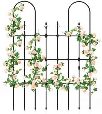 Costway 58 x 73 Inch Outdoor Garden Rose Arch Trellis for Climbing Plants