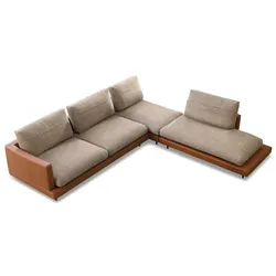 Rolf Benz Ecksofa RB 80 Sina Stoff Sandgelb / Ockerbraun