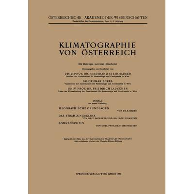 Klimatographie von Österreich, Taschenbuch von , Springer Wien, 978-3-211-86227-8