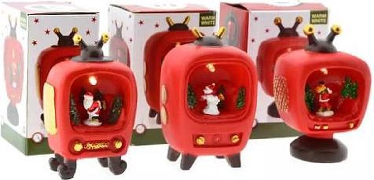 ZoeZo Design Kerstdecoratie Set van 3 stuks met LED-verlichting, Hoogte: 12 cm