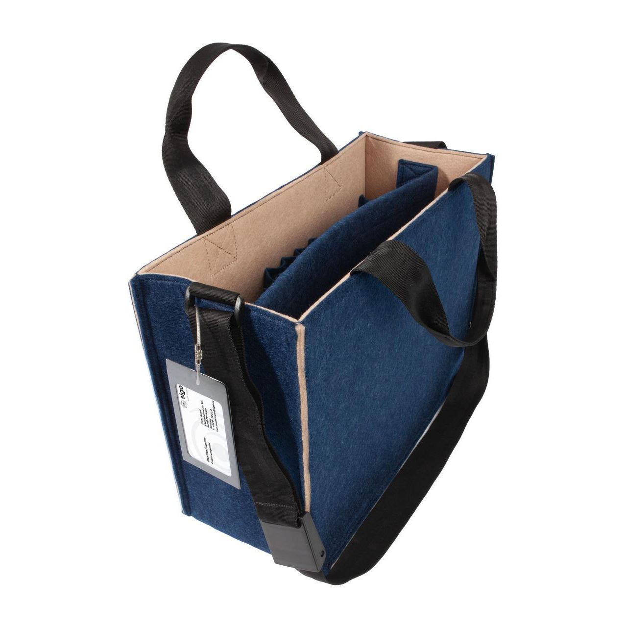 SIGEL Laptoptasche Hot Desking Bag Bicolor Recycling-PET dunkelblau, beige BA420 bis 39,1 cm (15,4 Zoll)