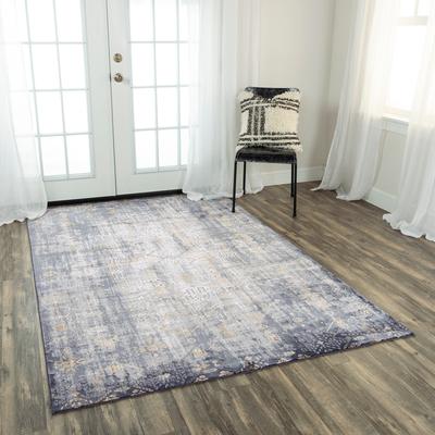 NAVATEXTURA Spring Blue, Silver, Grey, and Gold Modern Rug