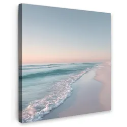 LEINWANDBILD Küstenlinie - Pastell - Wasser Deko Wohnzimmer 20x20 cm