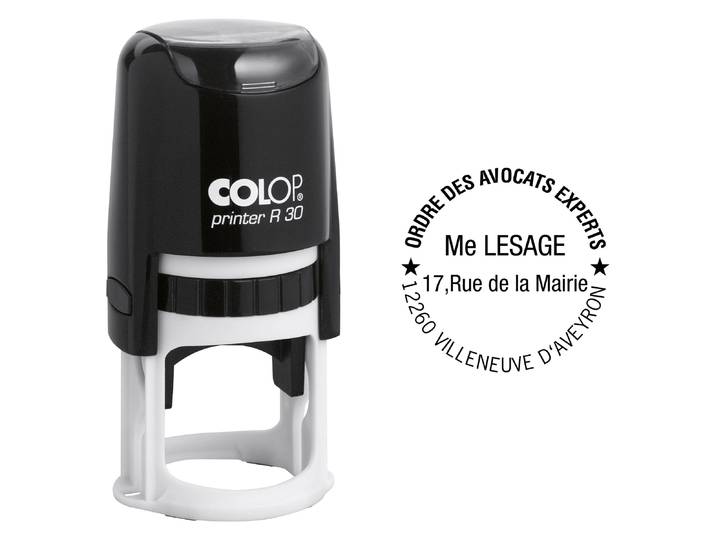 Colop Tampon encreur rond personnalisable Printer R30 - Noir - 5 lignes