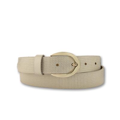 Ledergürtel BERND GÖTZ "Ledergürtel mit edel strukturierter Oberfläche", Damen, Gr. 90, beige, Rindsleder, Gürtel Ledergürtel