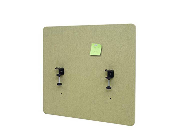 Akustik-Tischtrennwand HWC-G75AM, Büro-Sichtschutz Schreibtisch Pinnwand, doppelwandig Stoff/Textil - 60x65cm grün