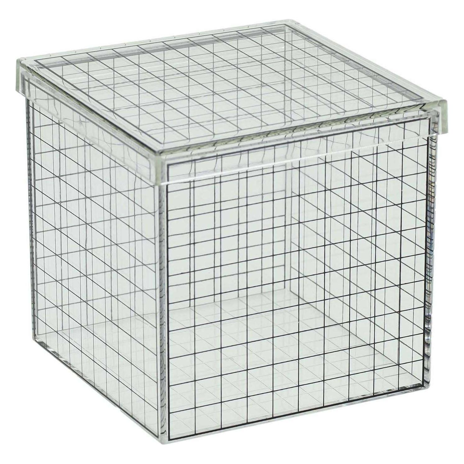 Transparenter 3D-Gitterwürfel - 10x10x10 cm (62071638)