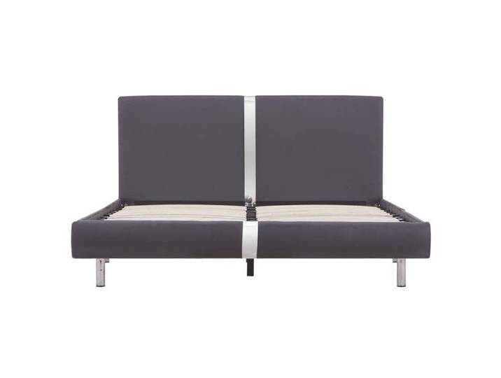 (En Promotion)Lit 2 PERSONNES 140x200cm Cadre de lit Contemporain sans matelas gris similicuir 140x200cm L949402