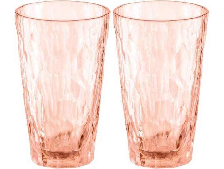 koziol Superglas Club No. 6, 2 Stück, 300 ml, Cocktail-Glas aus kristallklarem Kunststoff, luxuriös, unzerbrechlich, wiederverwendbar, Party, Camping, 2er Set (Rose Quartz)