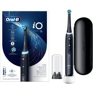 Oral-B Elektrische-Zahnbürste iO Series 5N, Black, 5 Putzmodi, mit Reiseetui und 1 Aufsteckbürste