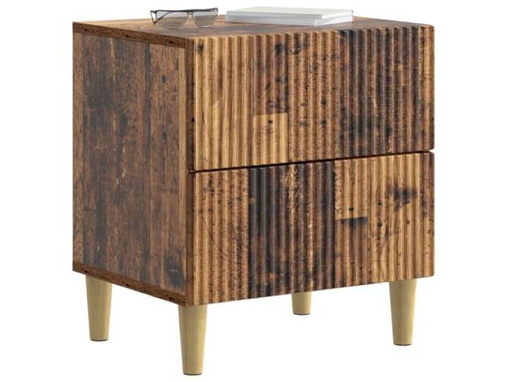 KTHLBRH Nachtschrank, 2 Stück, antikes Holz, 43 x 34,5 x 48 cm Technisches Holz, 4 Schubladen, modernes Design, pflegeleicht, für Wohnzimmer