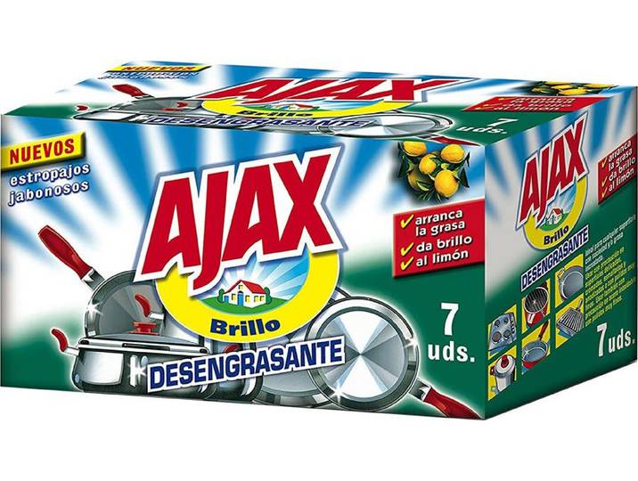 5 Ajax Savon Récurant Dégraissant Citron - Ajax