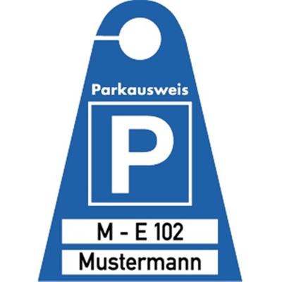 Schild Parkausweis blanko zur Selbstbeschriftung, Kunststoff transparent, 120x165 mm