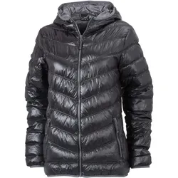 James & Nicholson Leichte Damen Daunen Kapuzenjacke Stepp-Jacke JN1059 black/grey S
