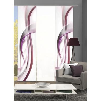 Schiebegardine HOME WOHNIDEEN "FALA" Gr. 1, lila (beere), B:60cm H:245cm, Polyester, Gardinen, Schiebevorhang Digi 3er Set FALA BEERE